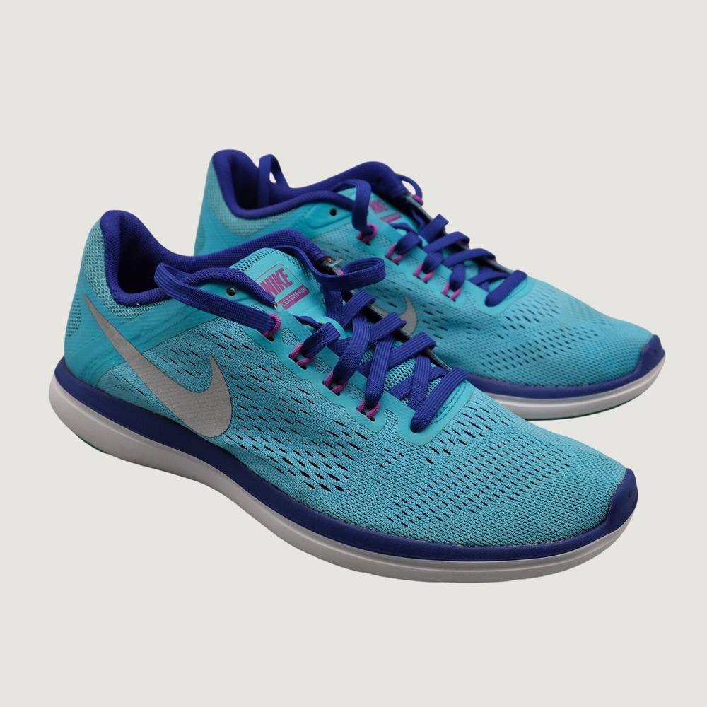 Nike Flex 2016 Run Women Blue Mesh Athletic Running 6.5 830751-400